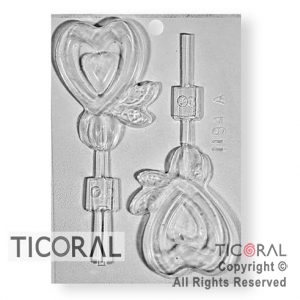 MOLDE A 1194 CORAZON TRIPLE C/PALITO 175X135MM APROX TRANSPARENTE x 4